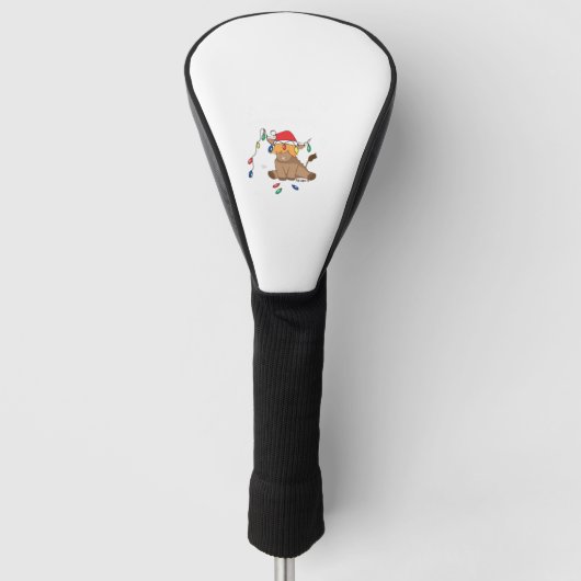 kerstverlichting hoogland koe lelijke zweten golfheadcover (Voorkant)