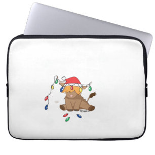 kerstverlichting hoogland koe lelijke zweten laptop sleeve