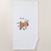 kerstverlichting hoogland koe lelijke zweten strandlaken (Voorkant)