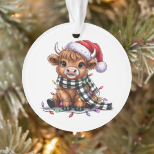 Kerstverlichting Hoogland Koe Santa Hoed Ornament