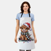 Kerstverlichting Hoogland Koe Santa Hoed Schort (Gedragen)