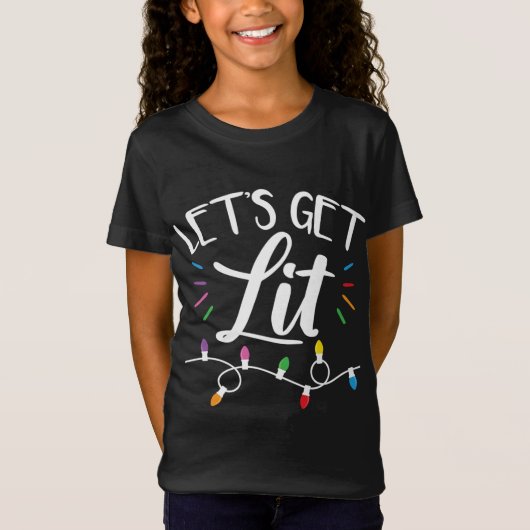 Kerstverlichting Humor Laten we verlicht worden T-shirt (Voorkant)