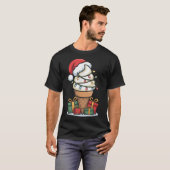 Kerstverlichting Ice Cream Cone met Santa Hat T-shirt (Voorkant volledig)