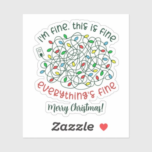Kerstverlichting Ik Ga Leuk Alles Is Leuk Sticker (Vel)