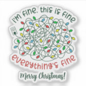 Kerstverlichting Ik Ga Leuk Alles Is Leuk Sticker (Voorkant)