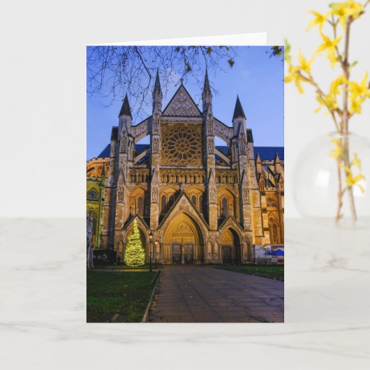 Kerstverlichting in Westminster Abbey, Londen UK Kaart (Gele Bloem)