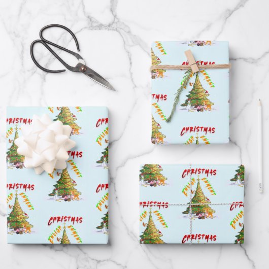 kerstverlichting inpakpapier vel (Voorkant)
