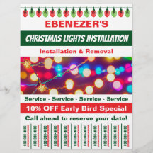 Kerstverlichting installatie met scheur uit strips