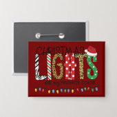 Kerstverlichting is mijn favoriete kleur Santa Xma Button (Voorkant / Achterkant)