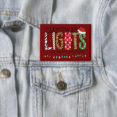 Kerstverlichting is mijn favoriete kleur Santa Xma Button (Insitu)