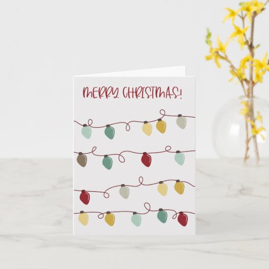 Kerstverlichting Kaart (Gele Bloem)