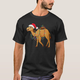 Kerstverlichting Kameel Dragen Xmas Pet Funny Kwam T-shirt