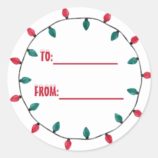 Kerstverlichting Kerst  Ronde Sticker (Voorkant)