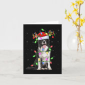 Kerstverlichting Kerstman Border Collie Hond Chri Kaart (Gele Bloem)