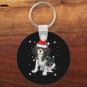 Kerstverlichting Kerstman Cavalier King Charles Sp Sleutelhanger (Voorkant)