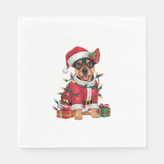 Kerstverlichting Kerstman Dwergpinscher Hond Kerst Servet