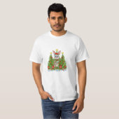 Kerstverlichting Kerstman Haas Kerstmis T-shirt (Voorkant volledig)