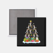 Kerstverlichting Kerstman Hoed Australian Shepherd Magneet (Voorkant / Achterkant)