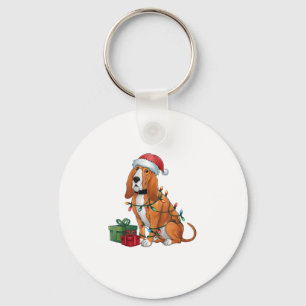 Kerstverlichting Kerstman Hoed Bloedhond Kerstmis Sleutelhanger