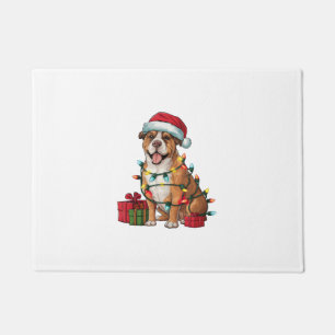 Kerstverlichting Kerstman Hoed Boerboel Hond Kerst Deurmat