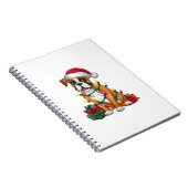 Kerstverlichting Kerstman Hoed Boxer Hond Kerstmis Notitieboek (Rechterzijde)
