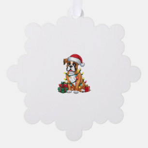 Kerstverlichting Kerstman Hoed Boxer Hond Kerstmis Ornament Kaart