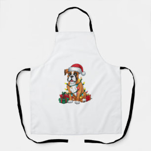 Kerstverlichting Kerstman Hoed Boxer Hond Kerstmis Schort