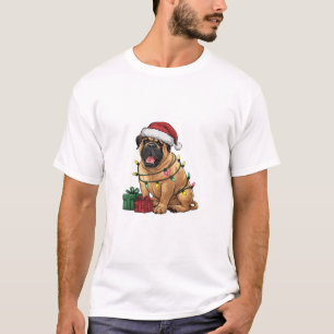 Kerstverlichting Kerstman Hoed Bullmastiff Hond Ke T-shirt