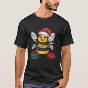 Kerstverlichting Kerstman Hoed Bumble Bee Kerstmis T-shirt