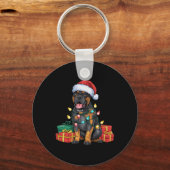 Kerstverlichting Kerstman Hoed Cane Corso Hond Ker Sleutelhanger (Voorkant)