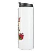 Kerstverlichting Kerstman Hoed Chinese Crested Dog Thermosbeker (Geroteerd rechts)