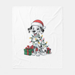 Kerstverlichting Kerstman Hoed Dalmatische Hond Ke Fleece Deken