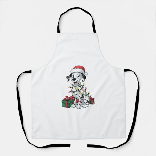 Kerstverlichting Kerstman Hoed Dalmatische Hond Ke Schort (Voorkant)