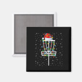 Kerstverlichting Kerstman Hoed Disc Golf Kerstmis Magneet (Voorkant / Achterkant)