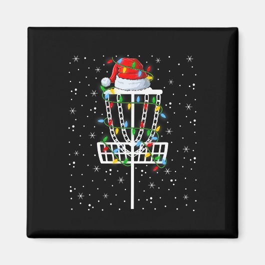 Kerstverlichting Kerstman Hoed Disc Golf Kerstmis Magneet (Voorkant)