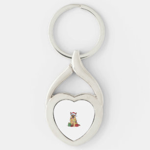 Kerstverlichting Kerstman Hoed Duitse Herder Hond  Sleutelhanger