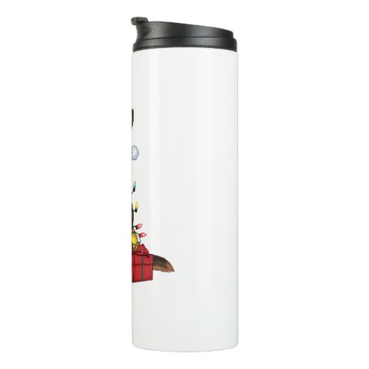 Kerstverlichting Kerstman Hoed Duitse Herder Hond  Thermosbeker (Geroteerd rechts)