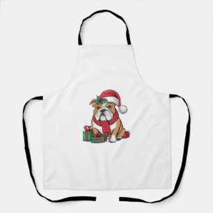 Kerstverlichting Kerstman Hoed Engels Bulldog Kers Schort