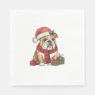 Kerstverlichting Kerstman Hoed Engels Bulldog Kers Servet