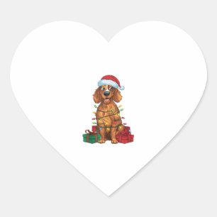 Kerstverlichting Kerstman Hoed Engels Setter Dog K Hart Sticker