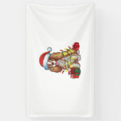 Kerstverlichting Kerstman Hoed Engelse Coonhound H Spandoek (Verticaal)