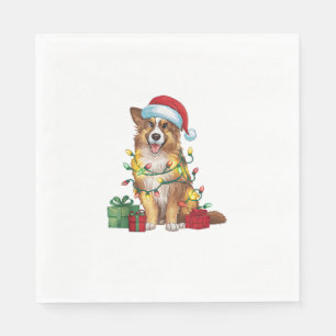 Kerstverlichting Kerstman Hoed Engelse Herder Hond Servet