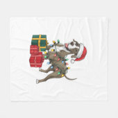Kerstverlichting Kerstman Hoed Grote Deen Hond Ker Fleece Deken (Voorkant (Horizontaal))