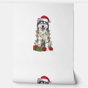 Kerstverlichting Kerstman Hoed Ierse Water Spaniel Behang