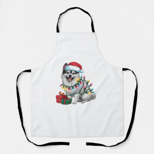 Kerstverlichting Kerstman Hoed Japanse Spitz Dog K Schort