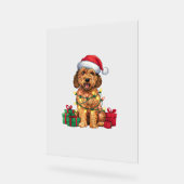 Kerstverlichting Kerstman Hoed Labradoodle Hond Ke Acryl Bord (Hoek)
