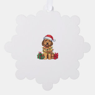 Kerstverlichting Kerstman Hoed Labradoodle Hond Ke Ornament Kaart