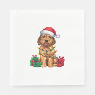 Kerstverlichting Kerstman Hoed Labradoodle Hond Ke Servet