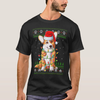 Kerstverlichting Kerstman Hoed Lelijke Welshe Corg T-shirt
