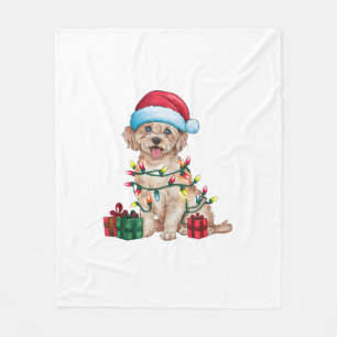 Kerstverlichting Kerstman Hoed Maltese hond Kerstm Fleece Deken